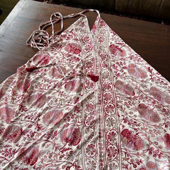 100% Silk Karma Crafts Halter kerchief tie dress, OS - Picture 8 of 9